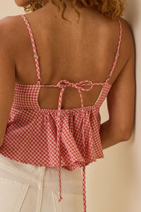 Cassia Gingham Babydoll Tank Detail 2 - Altar'd State