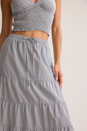 Betty Gingham Maxi Skirt - Altar'd State - 