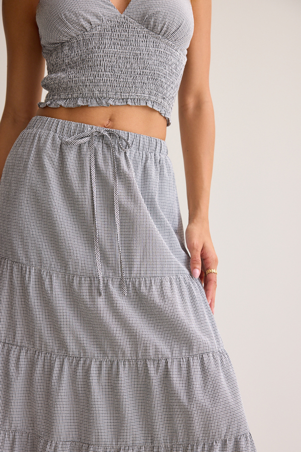 Betty Gingham Maxi Skirt Detail 2 - Altar'd State