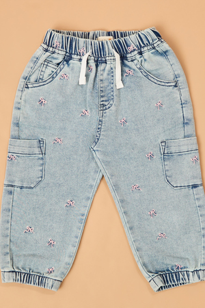 Sally Bow Denim Joggers - Altar'd State - 