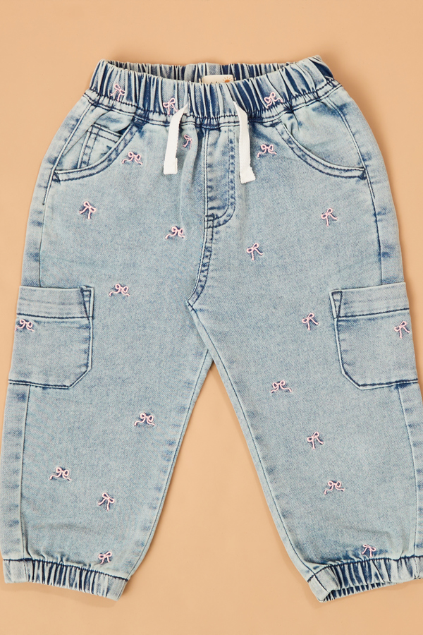 Sally Bow Denim Joggers - Altar'd State