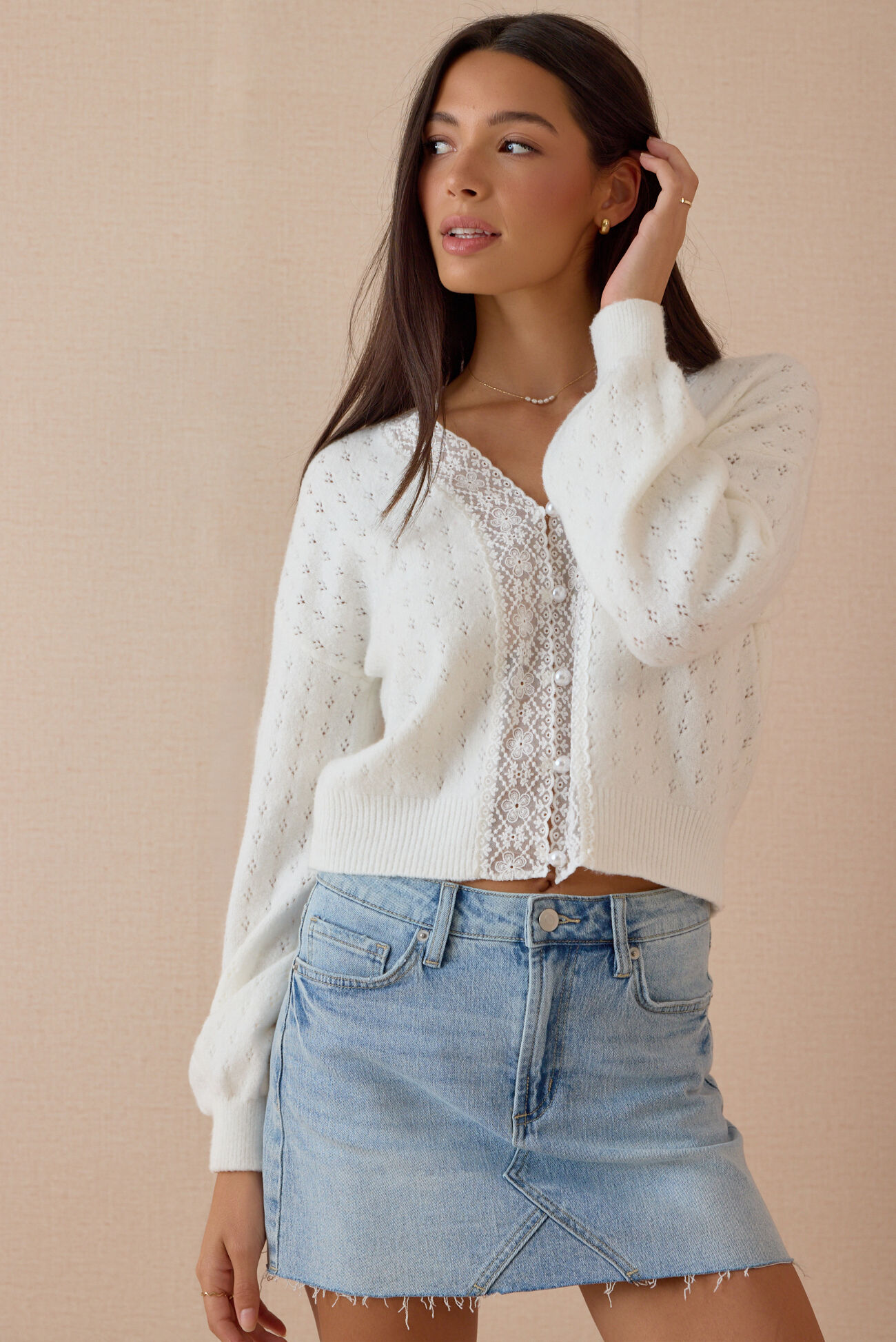 Cosette Lace Pointelle Cardigan