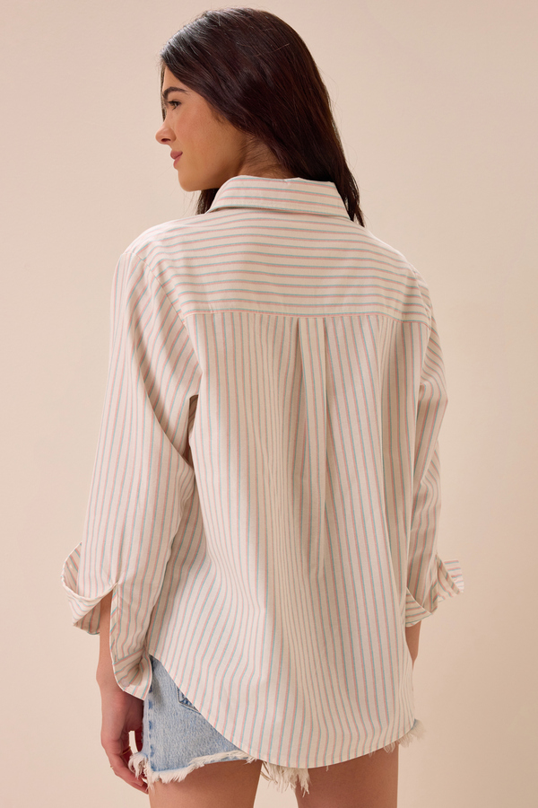 Palmer Stripe Button Up Top Detail 5 - Altar'd State