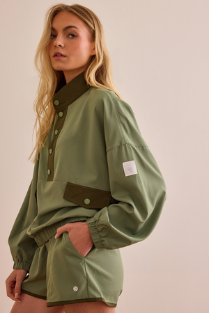 On Track Quarter Snap Pullover - Altar'd State - 