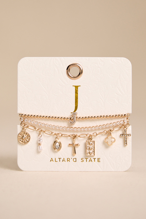 J Charm Bracelet Set - Altar'd State - 