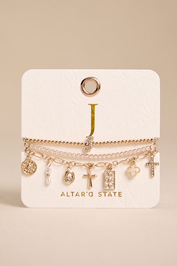J Charm Bracelet Set - Altar'd State