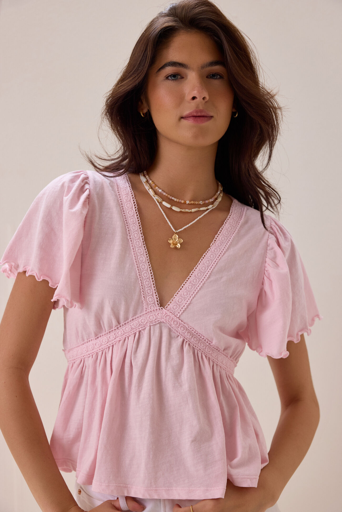 Nia Crochet Babydoll Tee