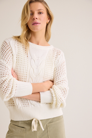 Prim Cable Knit Tunic Sweater - Altar'd State - 