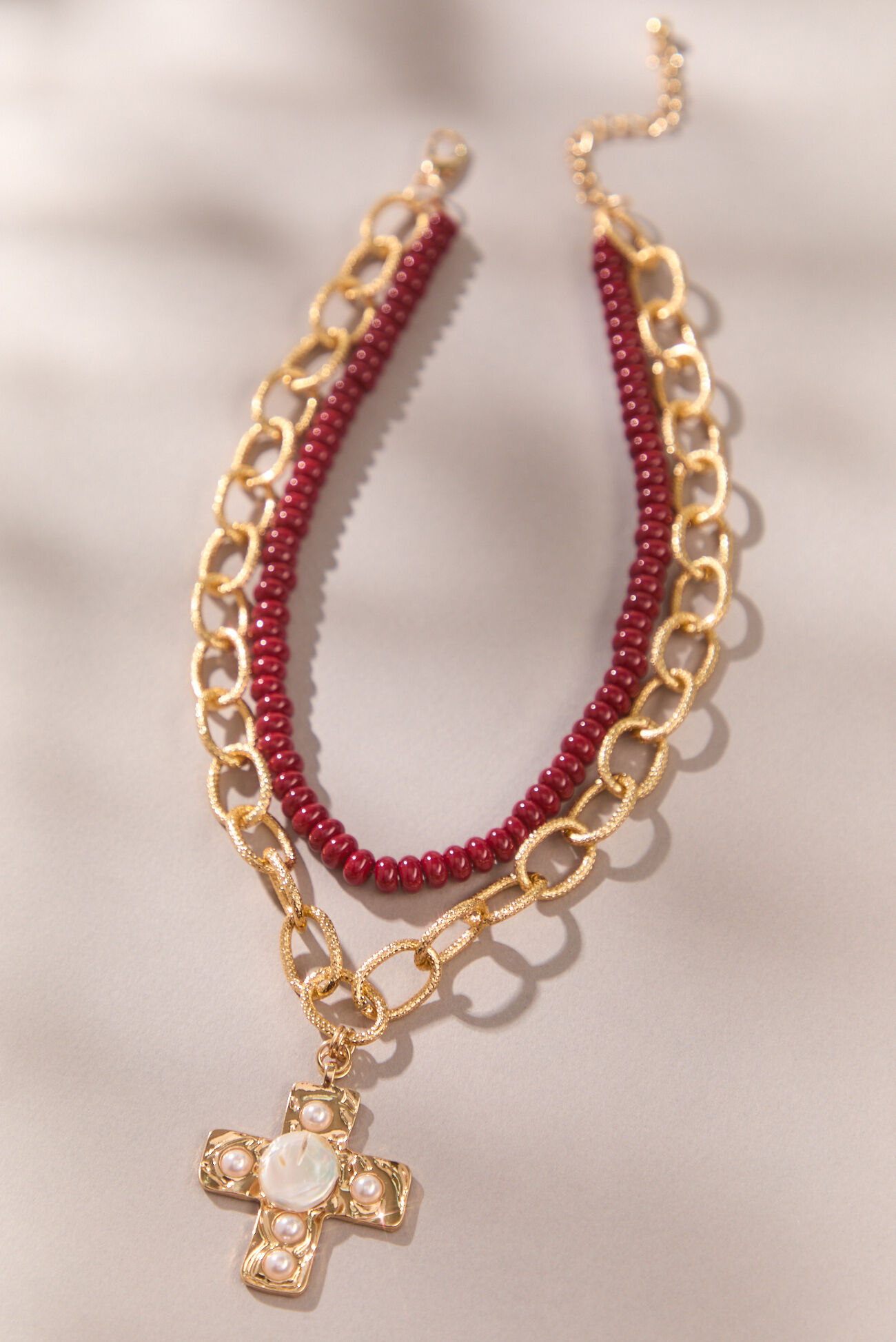 Chapel Layered Cross Necklace