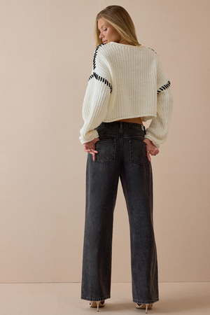 Violetta Whipstitch Pullover Sweater - Altar'd State - 