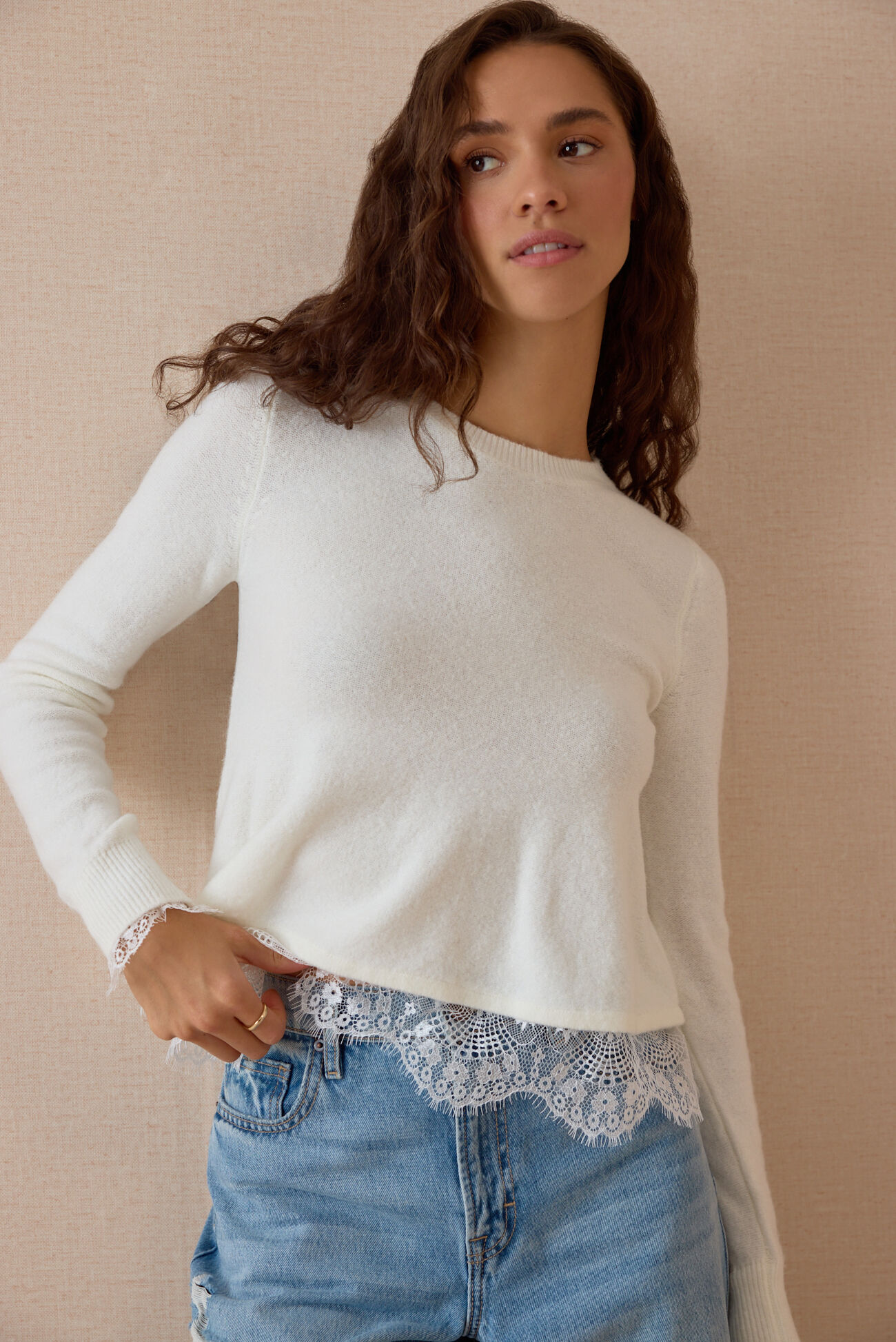 Wrenley Lace Trim Oversized Tunic