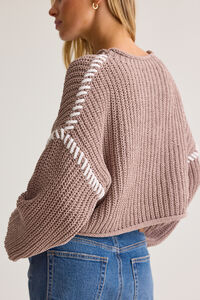 Violetta Whipstitch Pullover Sweater Detail 2 - Altar'd State