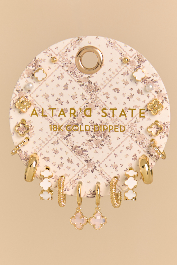 18K Clover & Bloom Earring Pack - Altar'd State