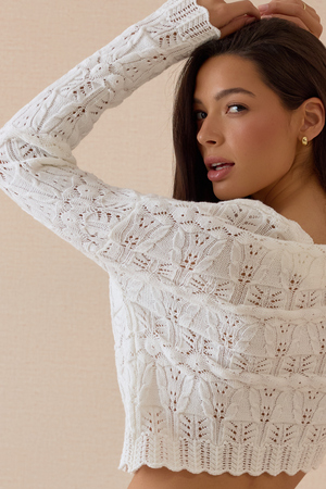 Ottiline Pointelle Button Up Cardigan - Altar'd State