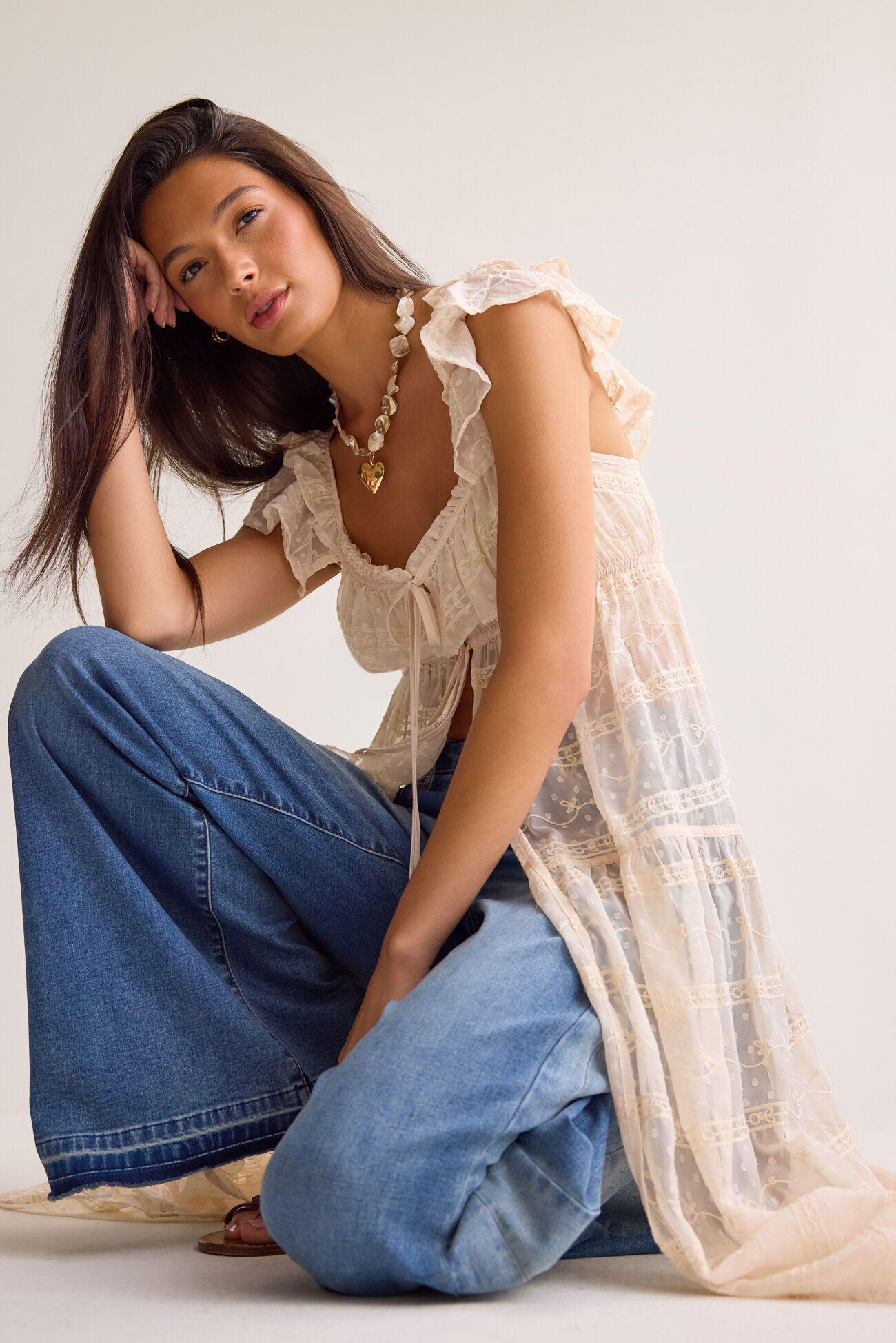 Cleo Tie Front Long Kimono