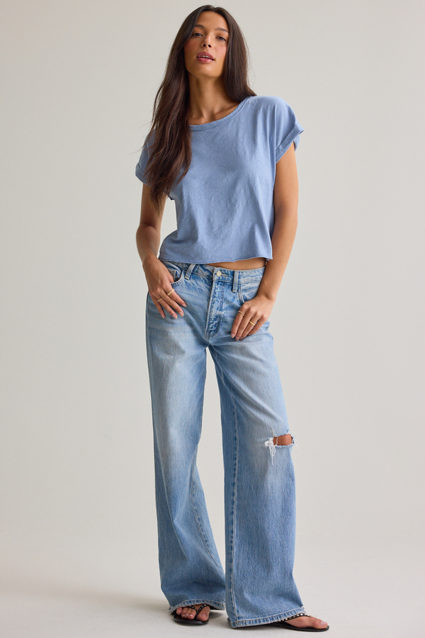 Demi Slub Roll Sleeve Tee - Altar'd State