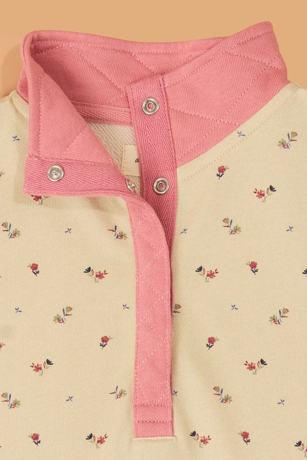Ava Floral Half Snap Pullover Detail 5 - Altar'd State