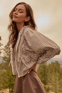 Gingham Lightweight Jacket Detail 4 - Altar'd State