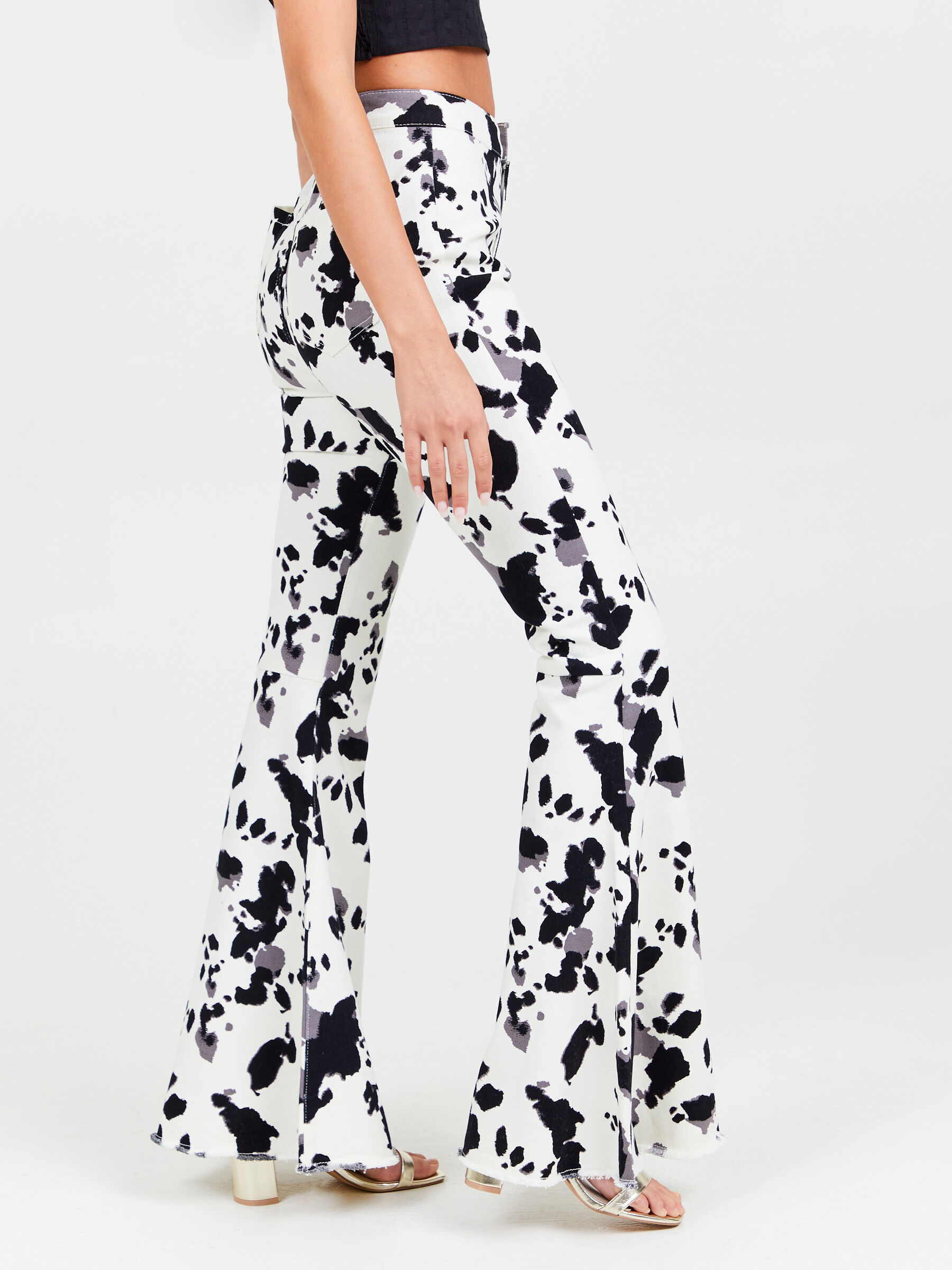 cowhide print pants