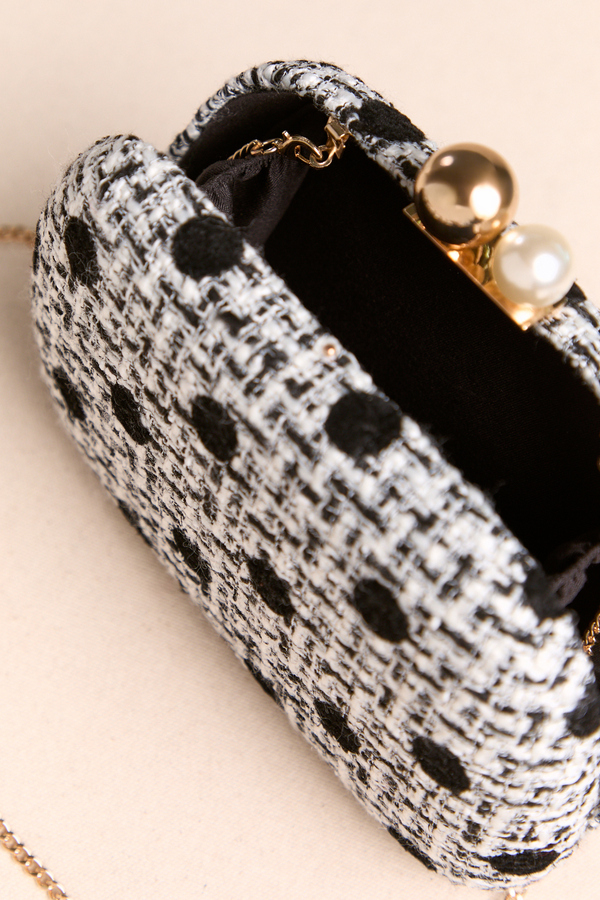 Jennie Polka Dot Tweed Clutch Detail 3 - Altar'd State