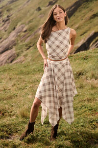 Marin Plaid Handkerchief Midi Skirt Detail 3 - Altar'd State