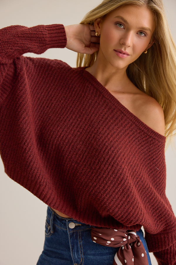 Linden Ribbed Boatneck Crop Sweater - Altar'd State