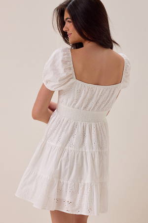 Paloma Eyelet Tiered Mini Dress - Altar'd State - 