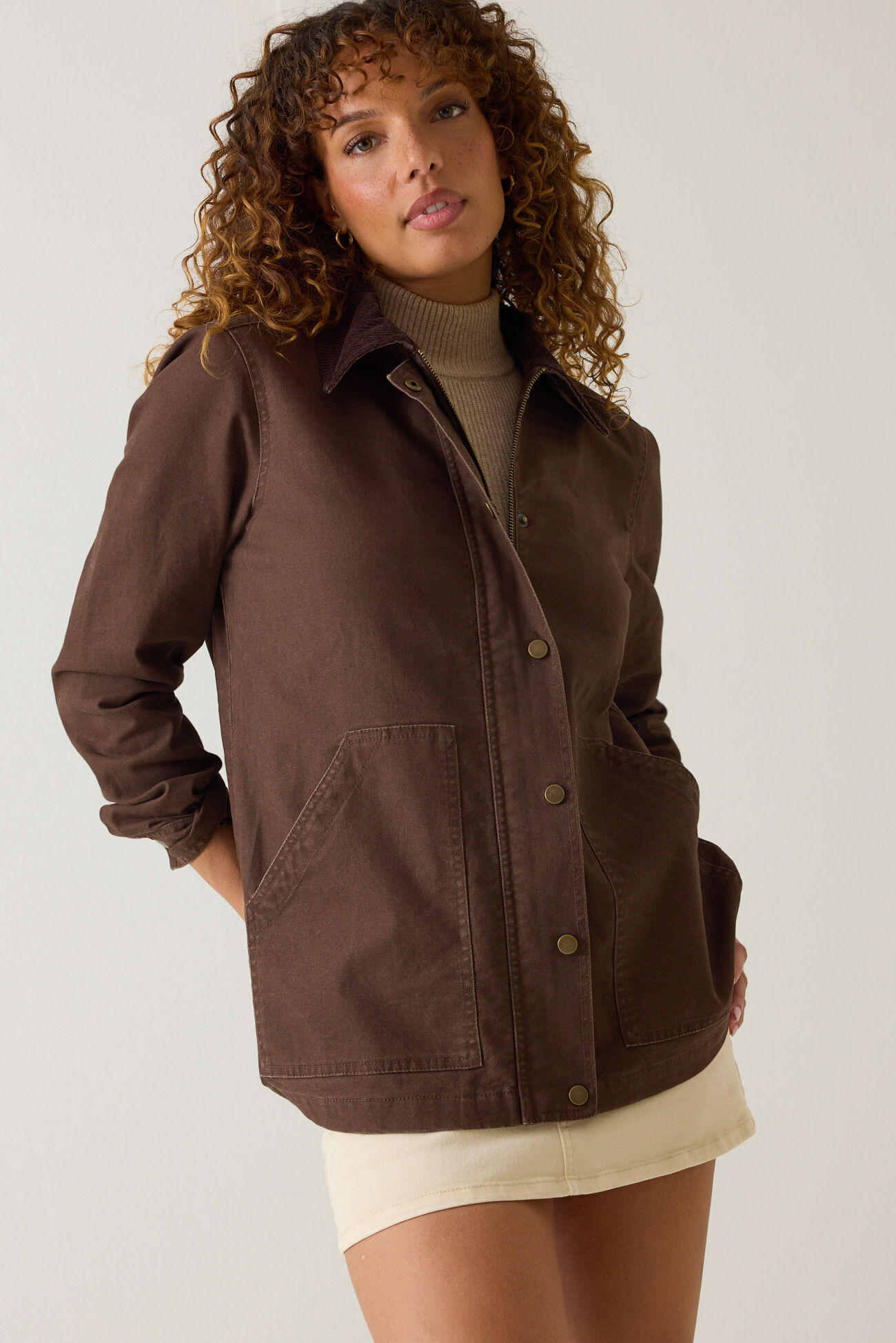 Jacee Canvas Button Down Barn Jacket