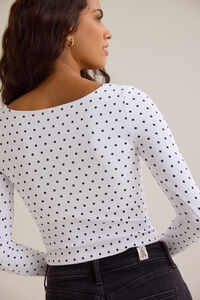 Britney Polka Dot Square Neck Top Detail 6 - Altar'd State