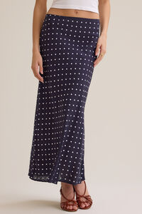 Elodie Polka Dot Linen Maxi Skirt Detail 4 - Altar'd State