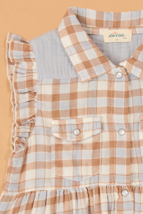 Western Plaid Snap Dress Detail 3 - Altar'd State