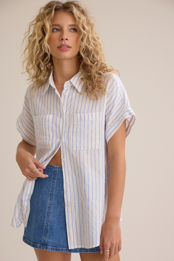 Gabbie Striped Top Detail 2 - Altar'd State