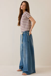 Kristie Stripe Contrast Trim Tee Detail 3 - Altar'd State