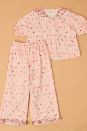 Emma Floral Peter Pan Collar Pajama Set - Altar'd State - 