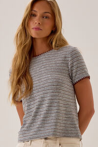 Aleah Striped Whipstitch Tee Detail 2 - Altar'd State