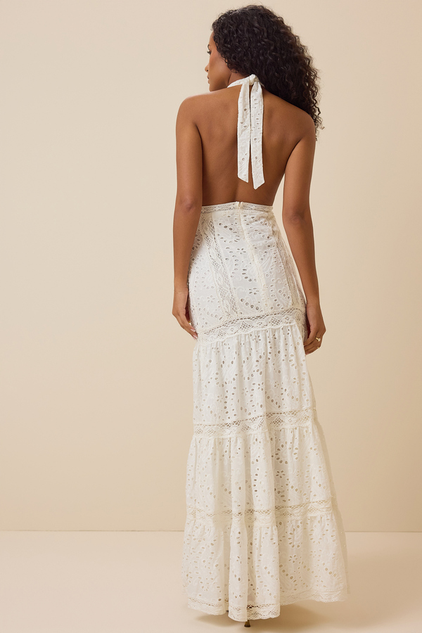 Sierra Eyelet Maxi Dress in White | Altar'd State