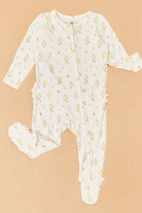 Sadie Strawberries Ruffle Footie Detail 2 - Altar'd State