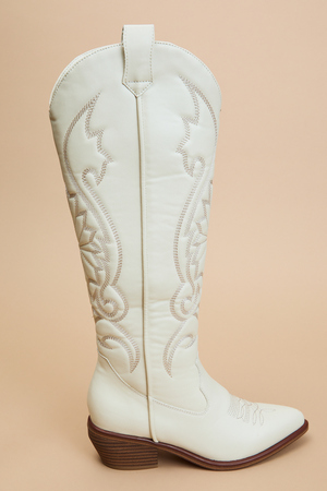 K-State Western Boot (Tall Ivory)