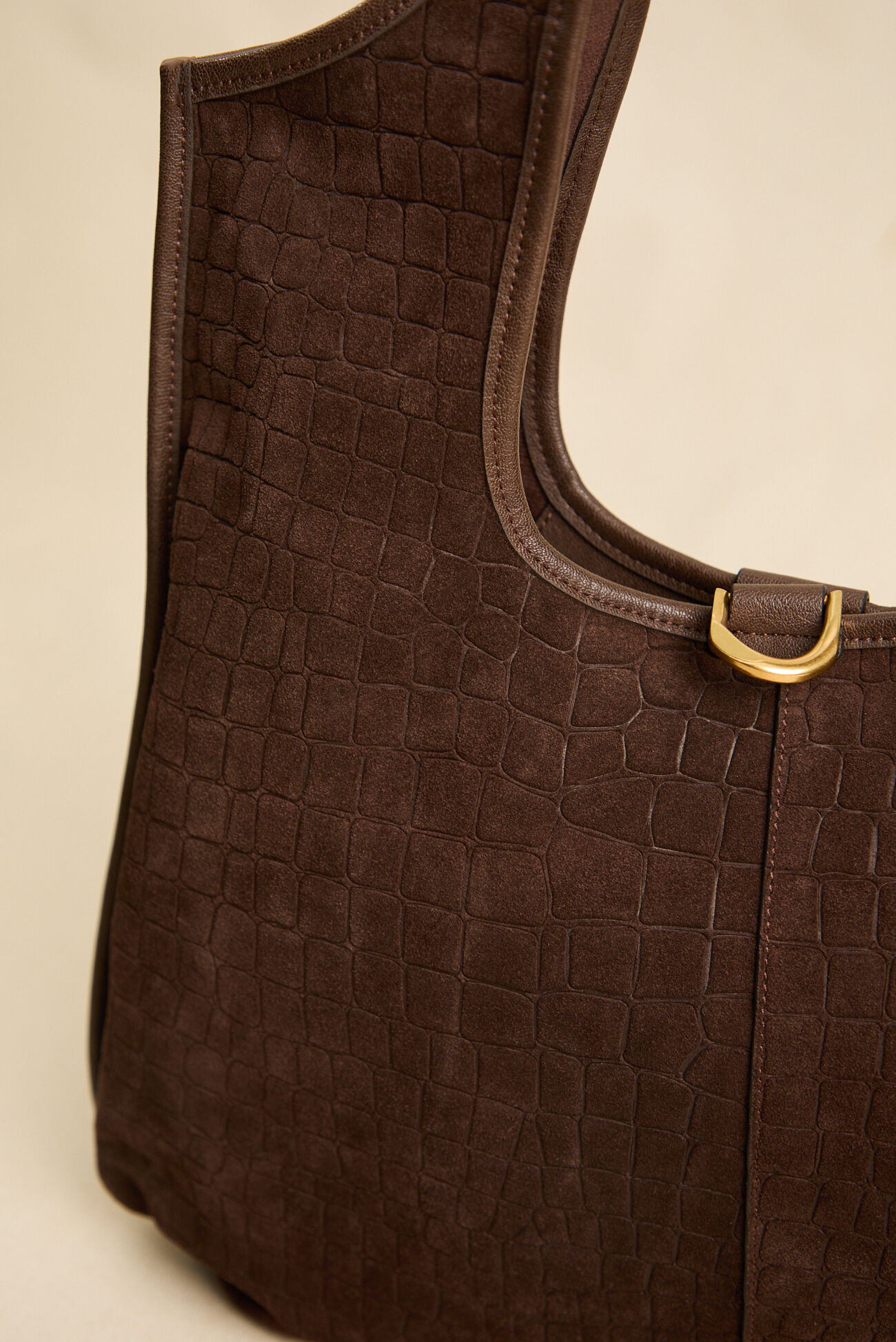 Stevie Croc Suede Tote Bag