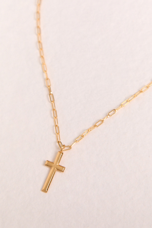 18K Gold Link Cross Necklace - Altar'd State