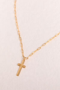 18K Gold Link Cross Necklace - Altar'd State