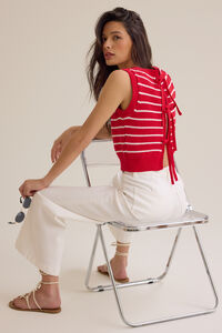 Layla Striped Tie Back Vest - Altar'd State