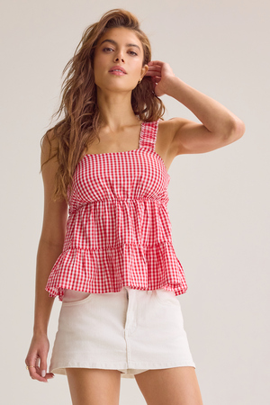 Kelly Gingham Babydoll Tank - Altar'd State - 
