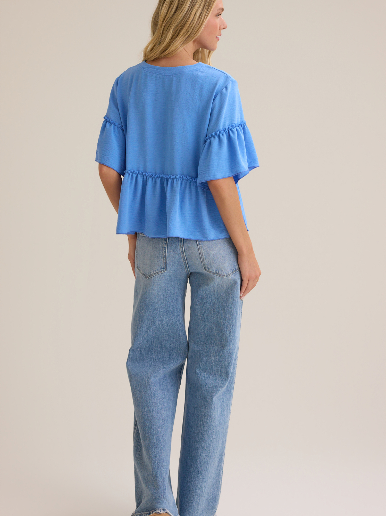 Jackie Ruffle Sleeve Top | Altar'd State