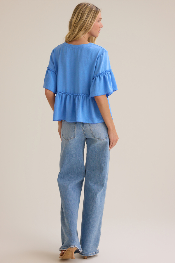Jackie Ruffle Sleeve Top Detail 4 - Altar'd State
