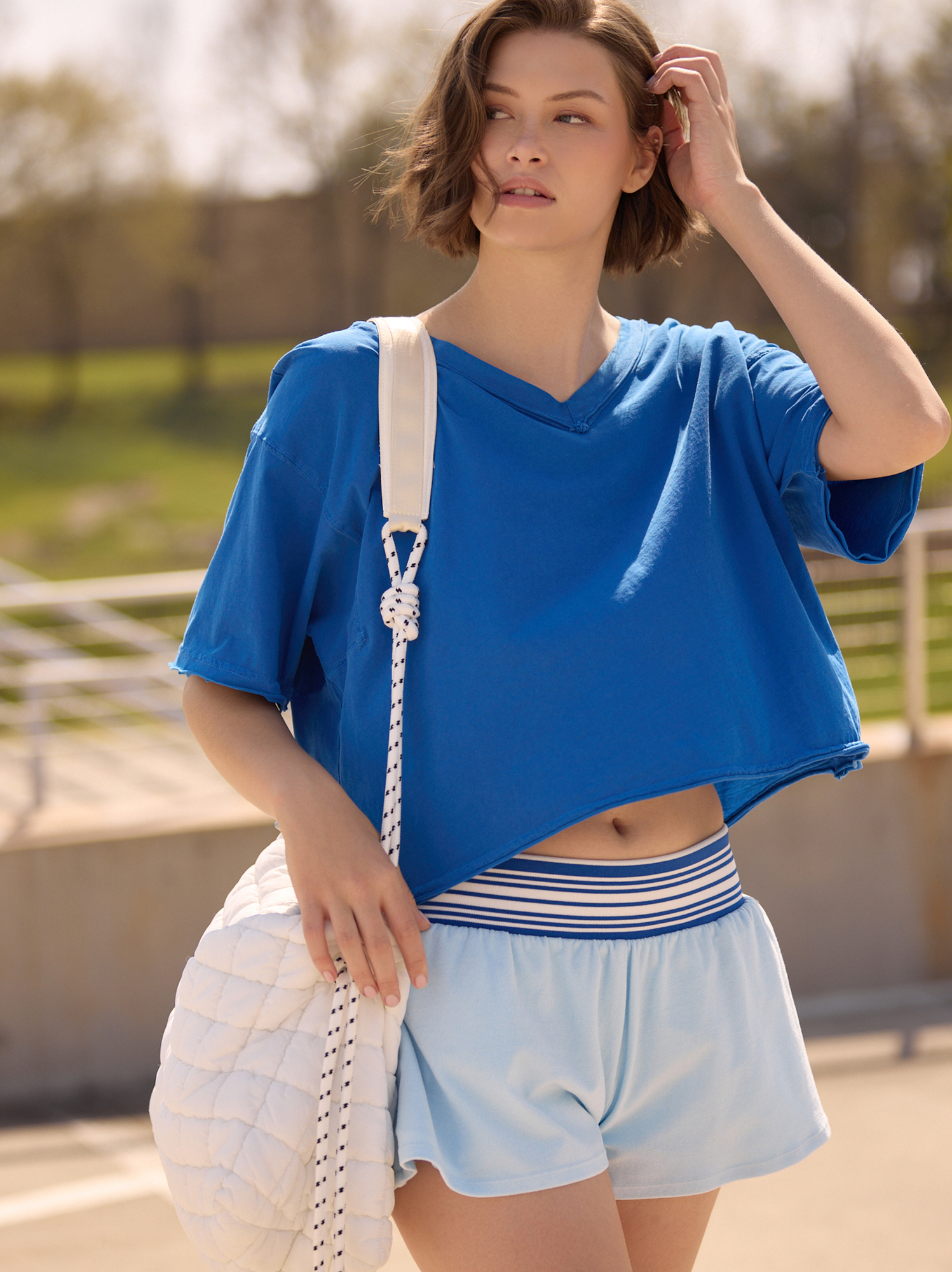 Interval Boxy Tee in Blue | AS Revival