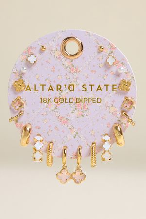 Lucy 18K Gold Dipped Earring Set - Altar'd State - 