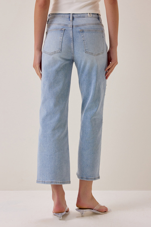 Brooklyn Embellished Straight Leg Jeans - Altar'd State - 