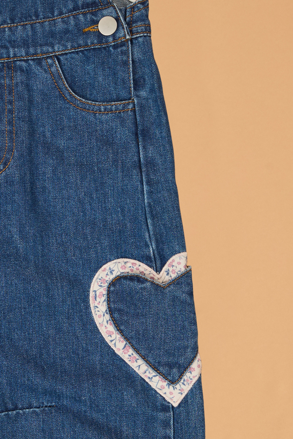 Reagan Heart Denim Overalls Detail 5 - Altar'd State
