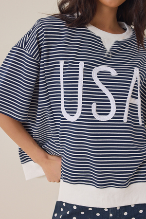 USA Striped Graphic Tee - Altar'd State - 